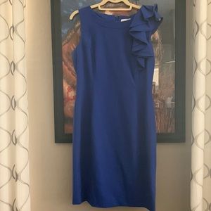 Calvin Klein sleeveless dress size 8 Sapphire blue like new !!